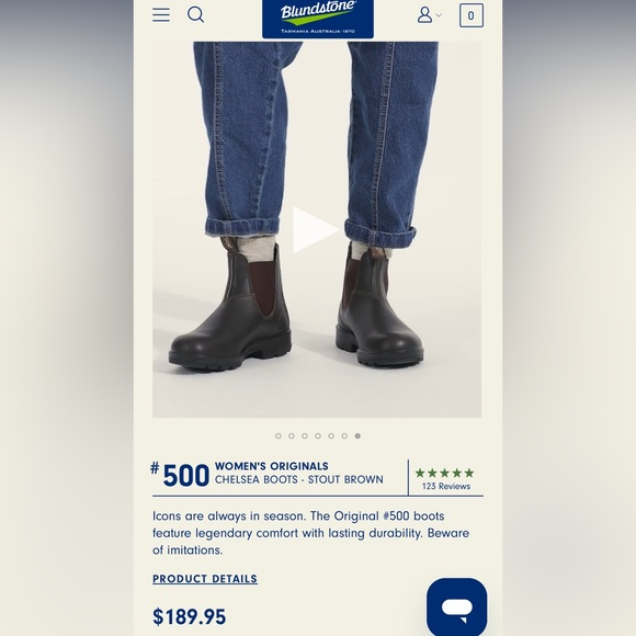 Blundstone Classic Women’s #500 Chelsea Boot Stout Brown - Picture 2 of 8